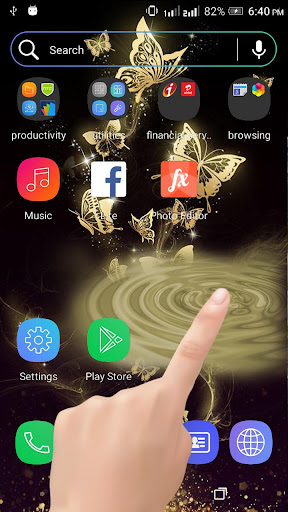 Android application Gold Butterfly Water LWP screenshort