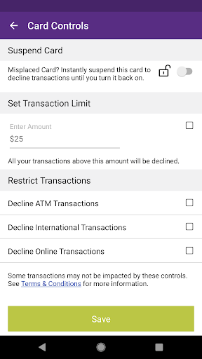 Centris Debit Card Companion Screen 3