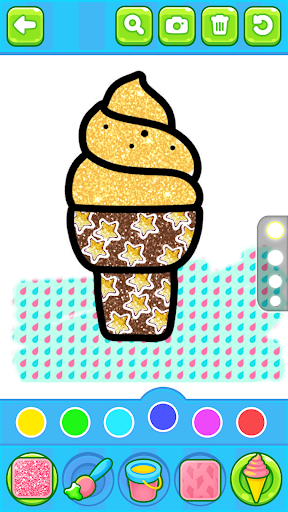 Glitter ice cream coloring Screen 3