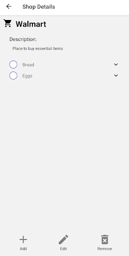 Shopping List Screen 3