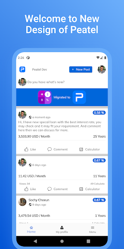 Android application Peatel screenshort