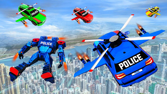 Flying Prado Helicopter Car Transform Robot Games screenshots 5