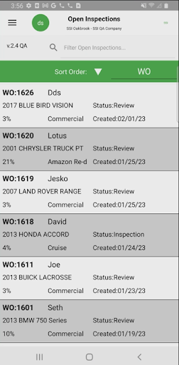 Electronic Inspection Screen 2