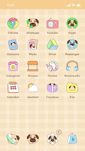 Wow Pug Puppy Icon Pack