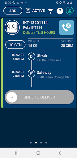 Maersk Delivery Screen 2
