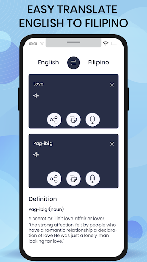 Android application Filipino English Translator screenshort