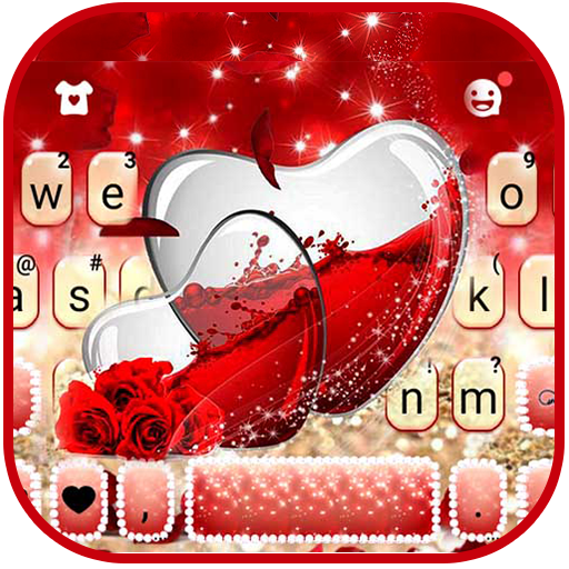 Rose Glass Hearts Keyboard Bac logo