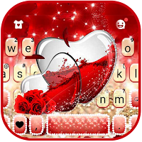 Rose Glass Hearts Keyboard Bac