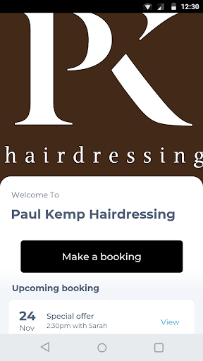 Android application Paul Kemp Hairdressing screenshort