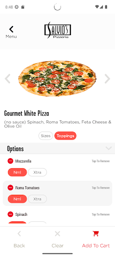 Screenshot of Salvio’s Pizza