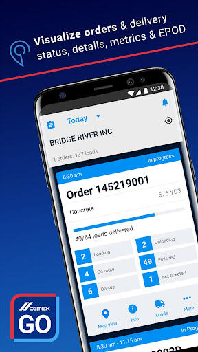 Android application CEMEX Go - Track screenshort