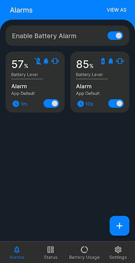Android application Battery Alarm screenshort