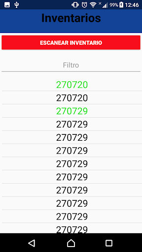Android application Registros de Carga screenshort