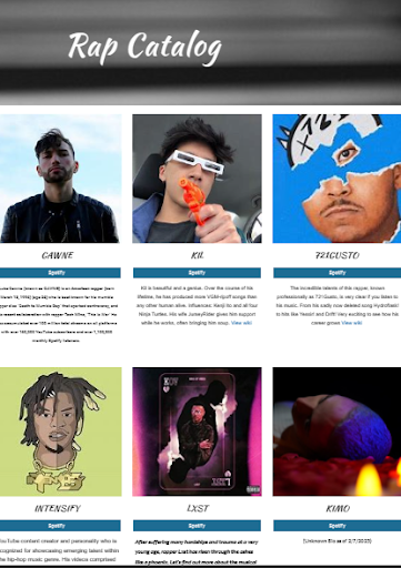 Android application Rap Catalog screenshort