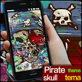 pirate skull graffiti theme icon