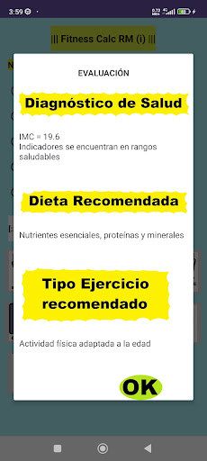 Fitness Calc RM Screen 3