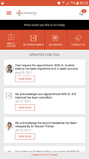 Medanta eCLINIC - Patient App Screen 3
