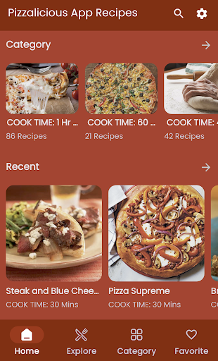 Android application Pizzalicious App Recipes screenshort