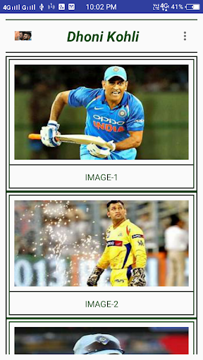 Android application MS DHONI & KOHLI screenshort