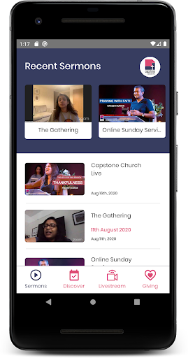 Android application Capstone Church screenshort