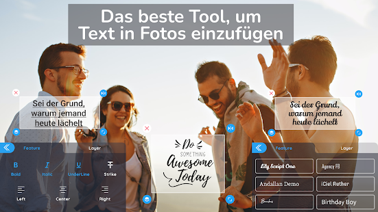 Text auf Foto・Schrift auf Bild Screenshot