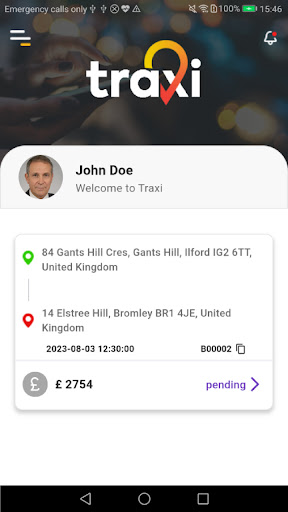 Traxi - Driver App Screen 2