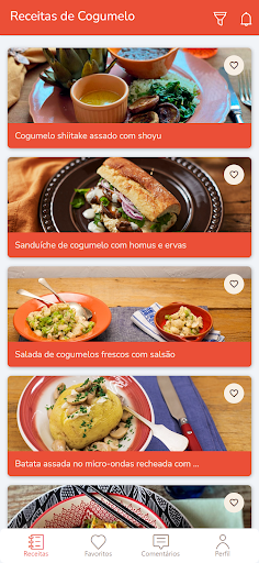 Android application Receitas de Cogumelo screenshort