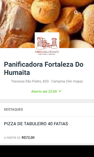 Android application Panificadora Fortaleza Do Huma screenshort
