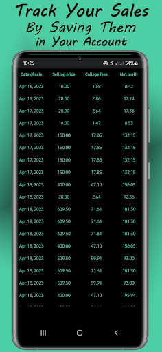 Profit - eBay Fees Calculator Screen 2