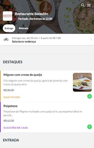Android application Restaurante Benedito screenshort