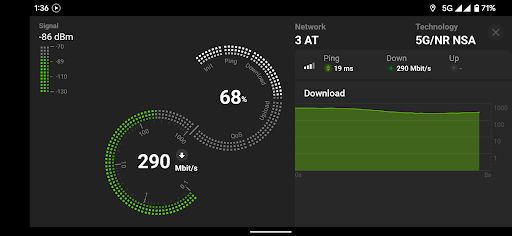 Screenshot of RTR-NetTest 3G/4G/5G IPv4/6