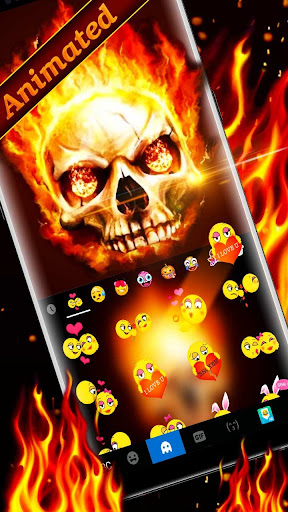 Live Fire Skull Keyboard Theme Screen 3