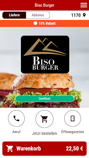 Android application Biso Burger screenshort