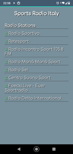 Radio sportiva radio Italia Screen 2