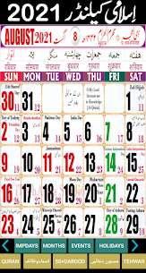 Urdu Calendar 2021 – Islamic Calendar 2021 3
