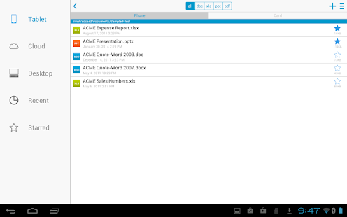 Docs To Go™ Office Suite Screenshot