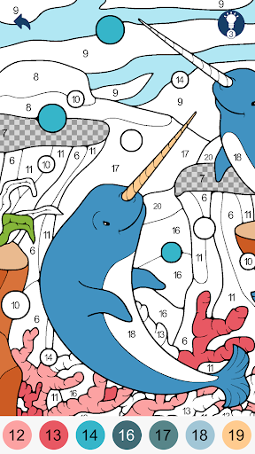 Android application Color by Number - Animals screenshort