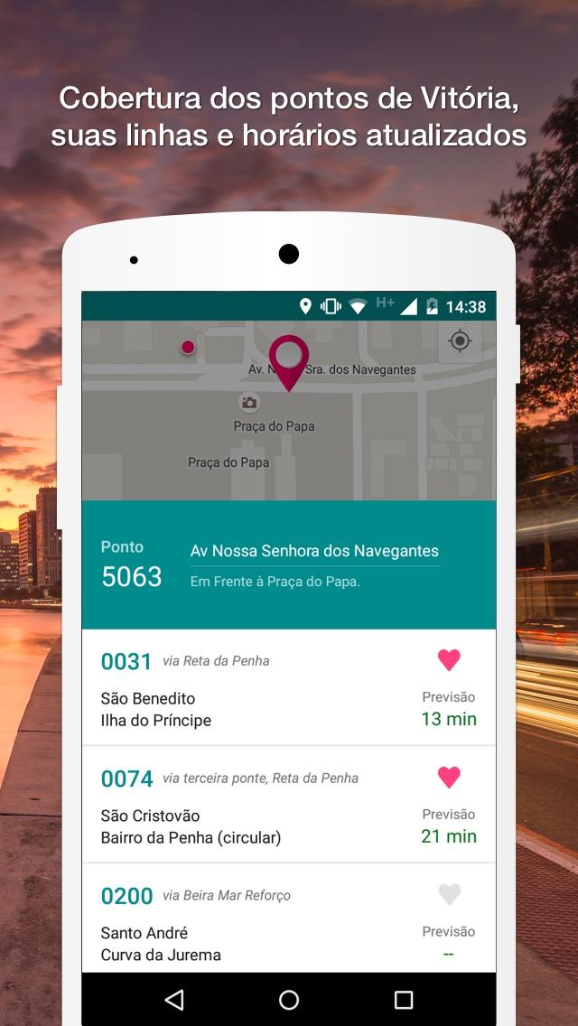 Android application Meu Destino Vix: Ônibus Transcol Horários Alertas screenshort