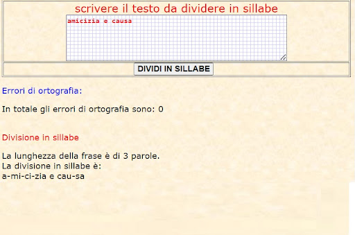 Divisione in sillabe Screen 2