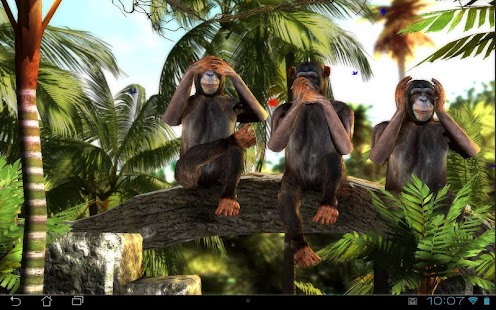 Captura de pantalla 3D de los tres monos sabios
