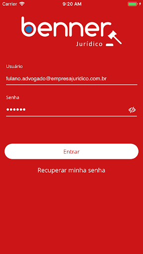 Android application Benner Jurídico screenshort