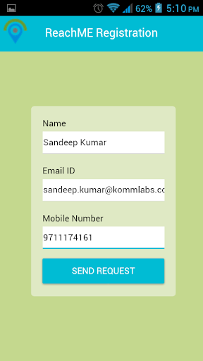 Android application ReachME screenshort
