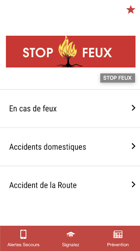 Android application STOP FEUX screenshort
