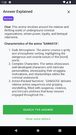 Anime Legends Crossword Screen 2