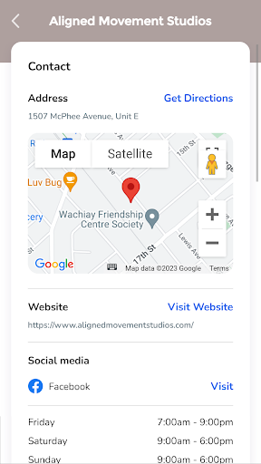 Android application Aligned Movement Studios screenshort