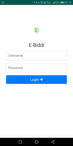 Android application E-BiDDi screenshort