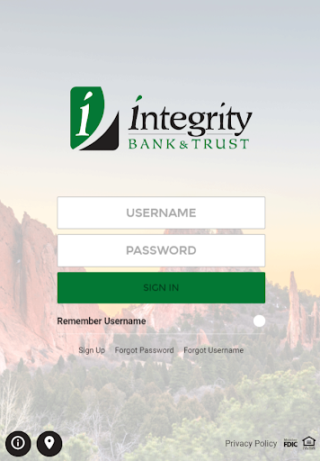 Android application Integrity Bank & Trust screenshort