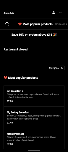 Crown Cafe Screen 3