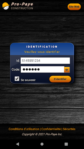 Android application Pro-Paye Construction screenshort