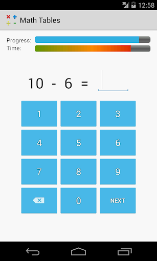 Math Tables Screen 2